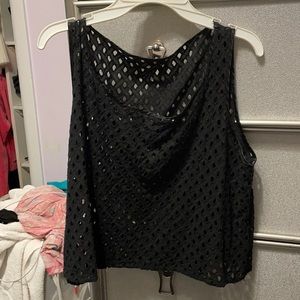 Black crop top with holes